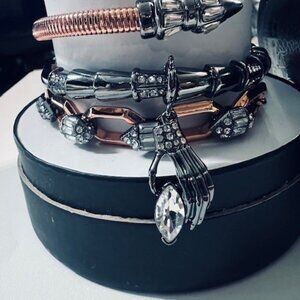 BOMB PARTY "GUILDED APPARATION STACK" ROSE GOLD REMOVABLE HAND HOLDING A CRYSTAL